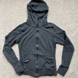 lululemon dark gray zip up scuba hoodie
